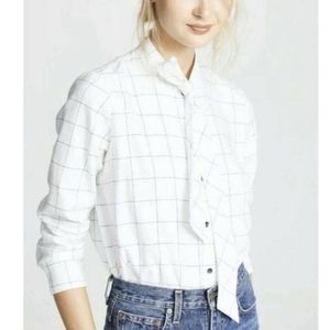 Madewell Black and White Flannel Shirt